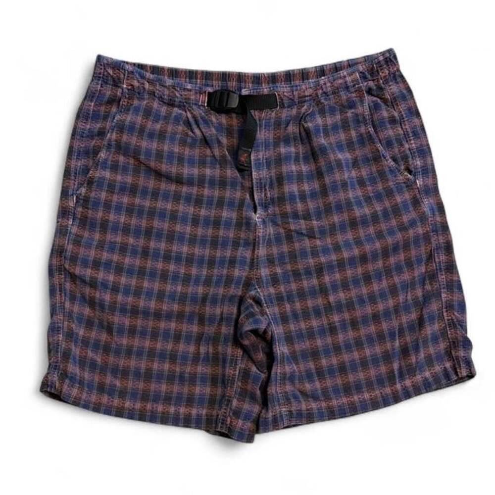 Vintage Gramicci Plaid 100% Cotton Hiking Shorts Women's Large - Picture 1 of 8